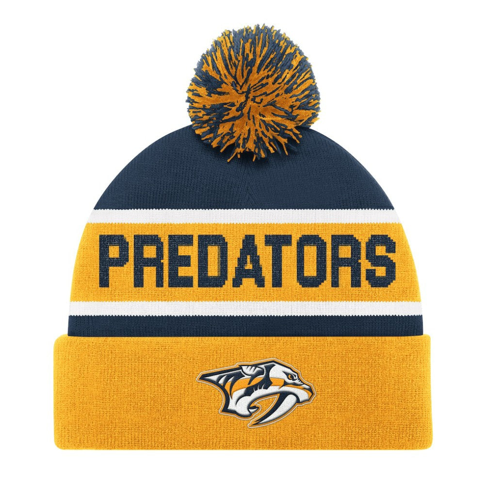 Nashville Predators Starter Cuffed Knit Hat with Pom Gold
