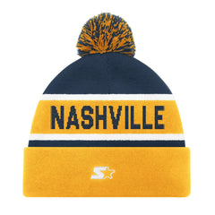 Nashville Predators Starter Cuffed Knit Hat with Pom Gold