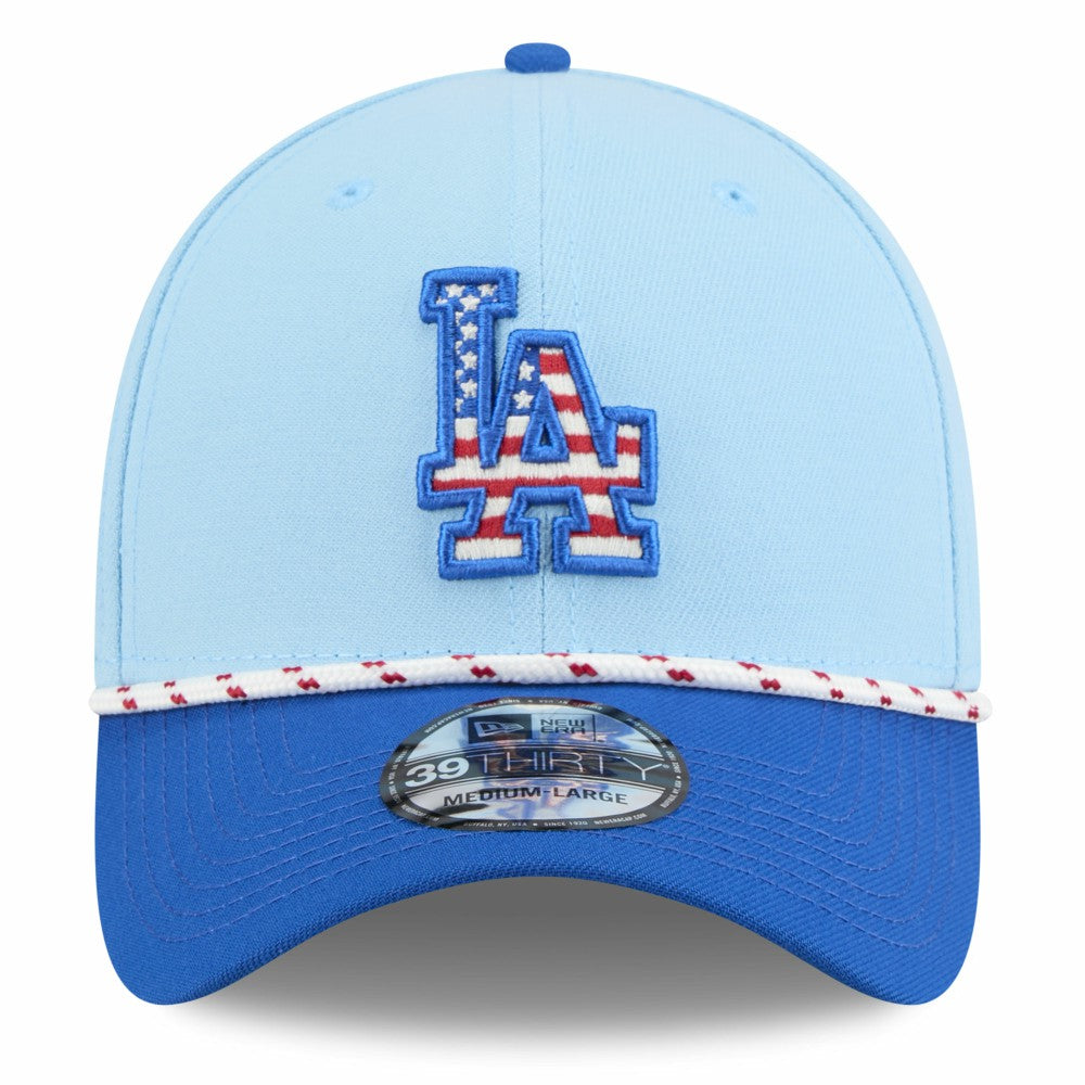 Los Angeles Dodgers 2025 Fourth of July 39THIRTY Flex Hat Light Blue/Royal | New Era
