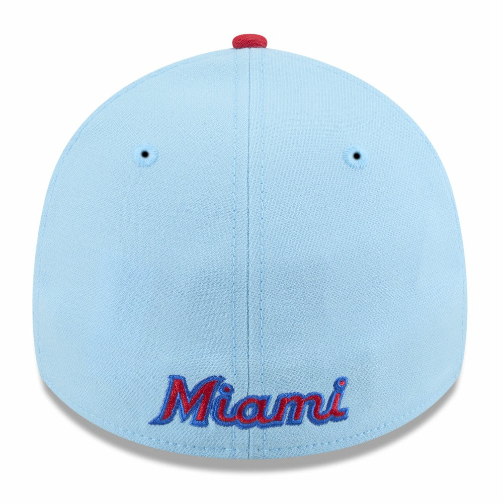 Miami Marlins 2025 Fourth of July 39THIRTY Flex Hat Light Blue/Red | New Era