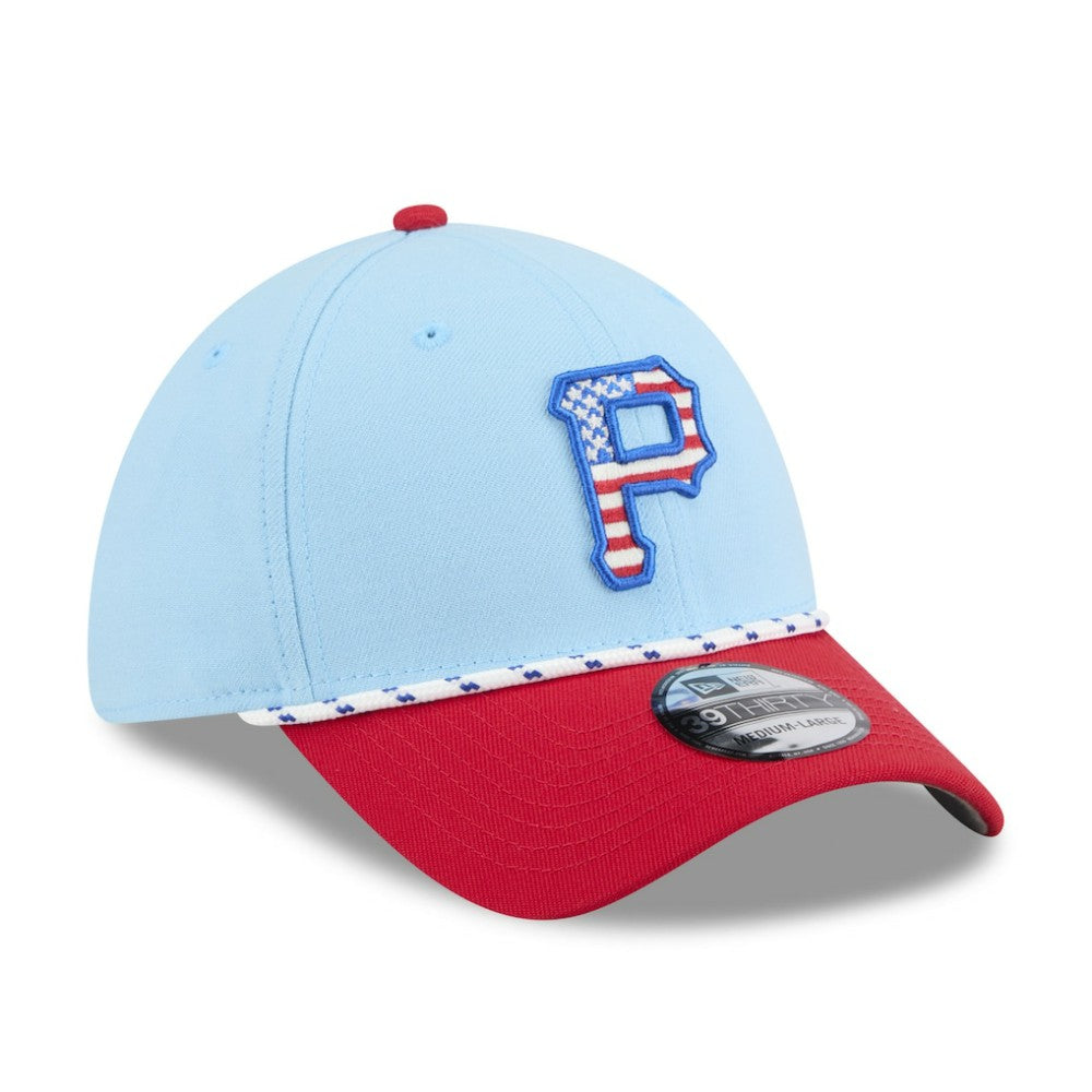 Pittsburgh Pirates 2025 Fourth of July 39THIRTY Flex Hat Light Blue/Red | New Era