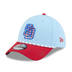 San Diego Padres 2025 Fourth of July 39THIRTY Flex Hat Light Blue/Red | New Era