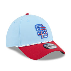 San Diego Padres 2025 Fourth of July 39THIRTY Flex Hat Light Blue/Red | New Era