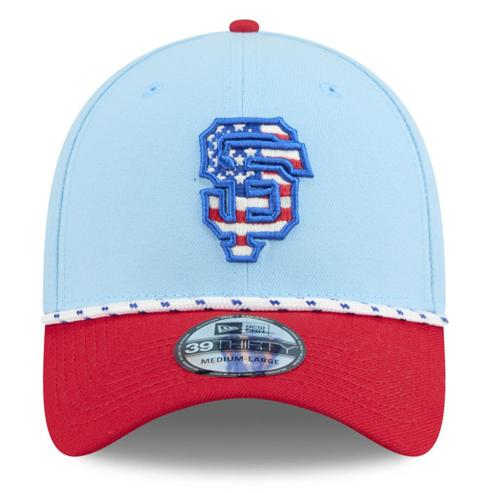 San Francisco Giants 2025 Fourth of July 39THIRTY Flex Hat Light Blue/Red | New Era