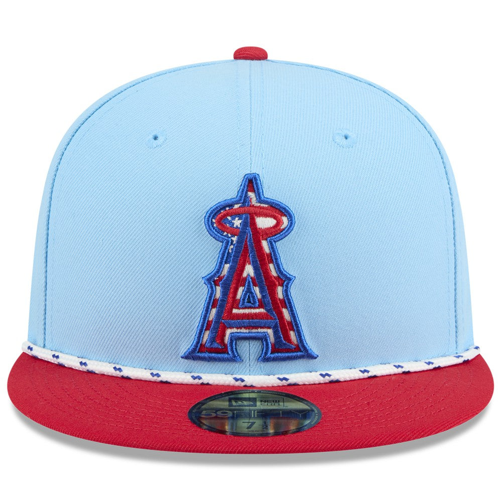 Los Angeles Angels 2025 Fourth of July 59FIFTY Fitted Hat Light Blue/Red | New Era