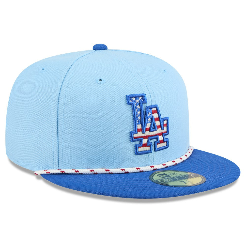 Los Angeles Dodgers 2025 Fourth of July 59FIFTY Fitted Hat Light Blue/Royal | New Era
