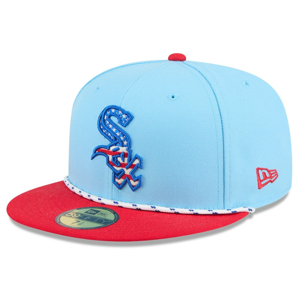 Chicago White Sox 2025 Fourth of July 59FIFTY Fitted Hat Light Blue/Red | New Era