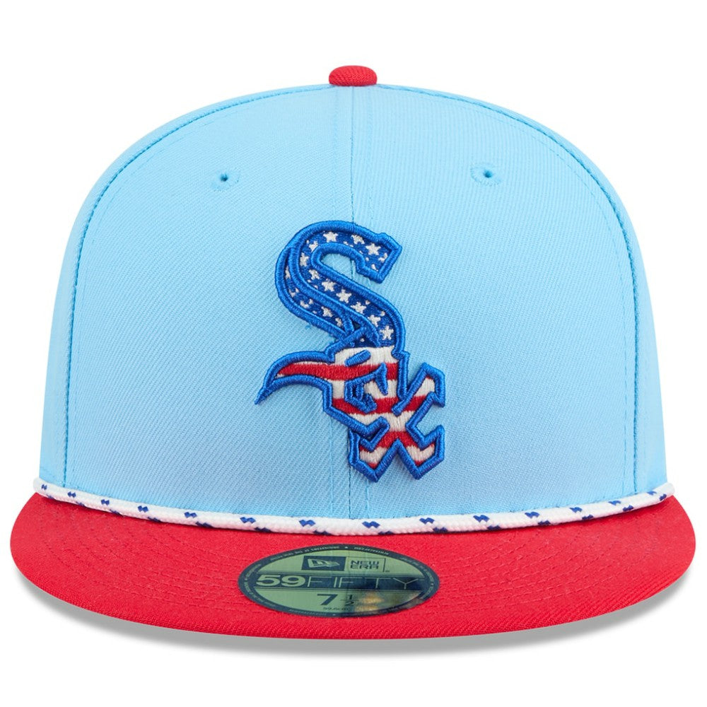 Chicago White Sox 2025 Fourth of July 59FIFTY Fitted Hat Light Blue/Red | New Era