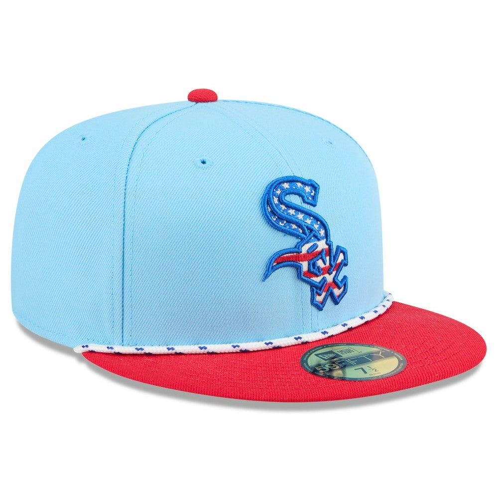 Chicago White Sox 2025 Fourth of July 59FIFTY Fitted Hat Light Blue/Red | New Era
