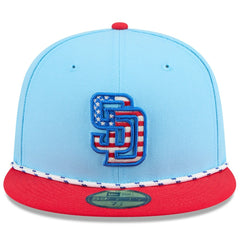 San Diego Padres 2025 Fourth of July 59FIFTY Fitted Hat Light Blue/Red | New Era