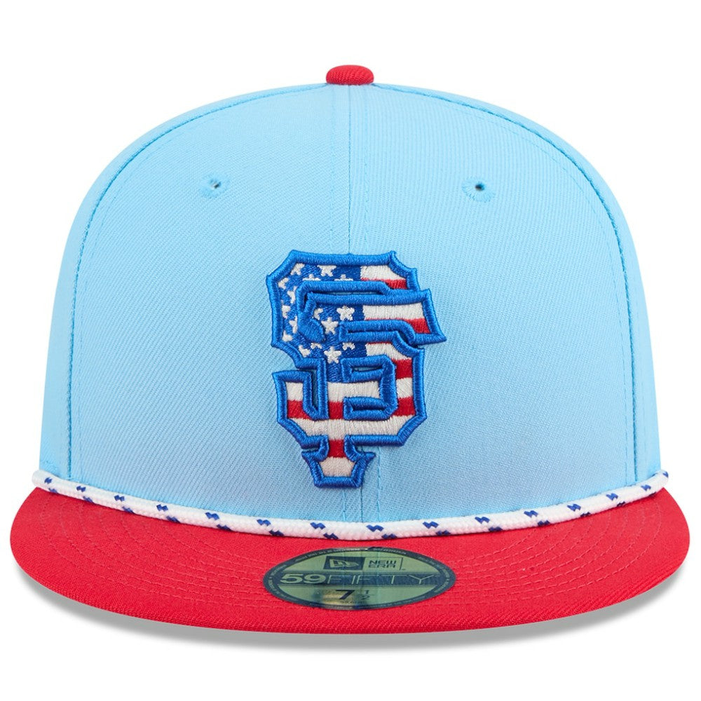 San Francisco Giants 2025 Fourth of July 59FIFTY Fitted Hat Light Blue/Red | New Era