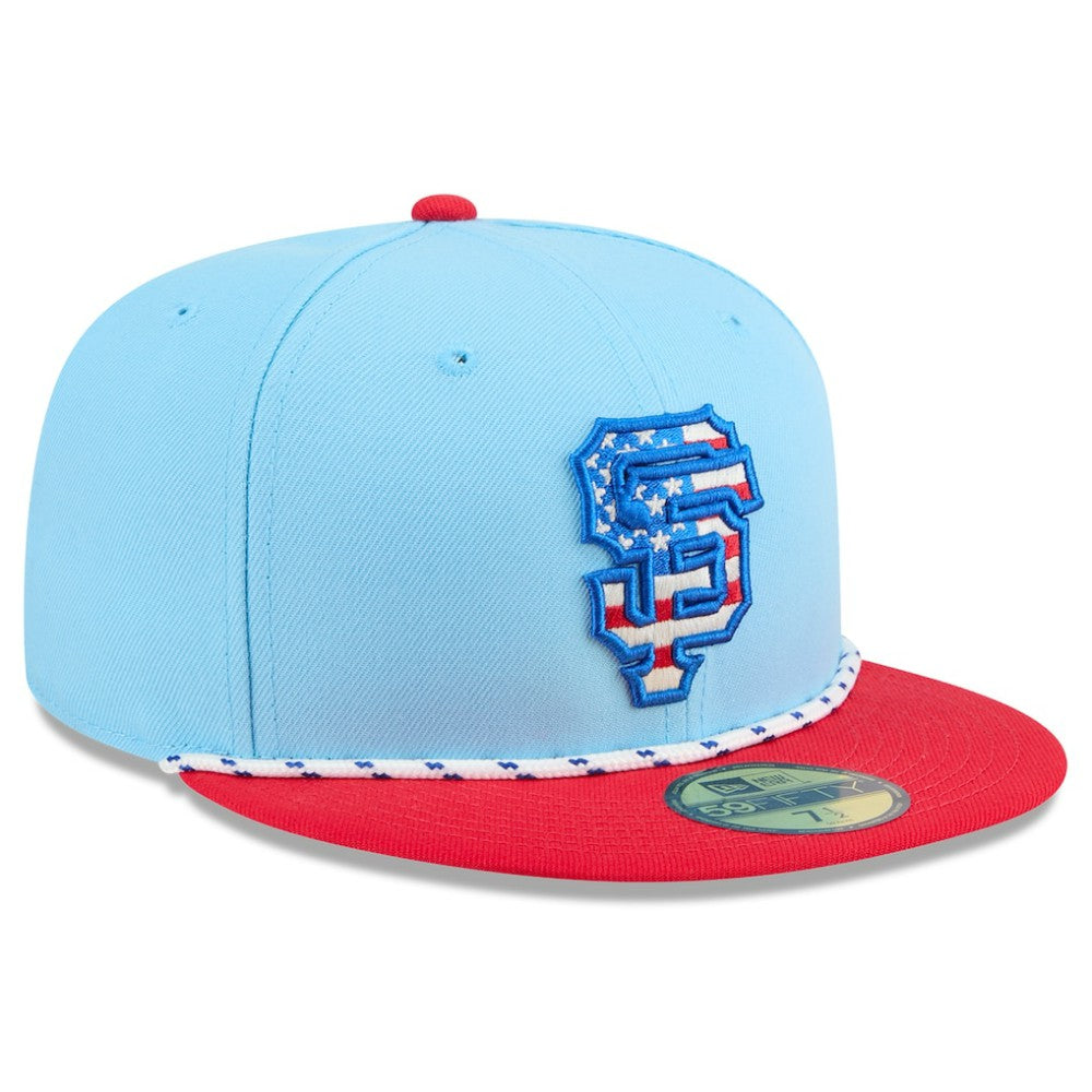 San Francisco Giants 2025 Fourth of July 59FIFTY Fitted Hat Light Blue/Red | New Era