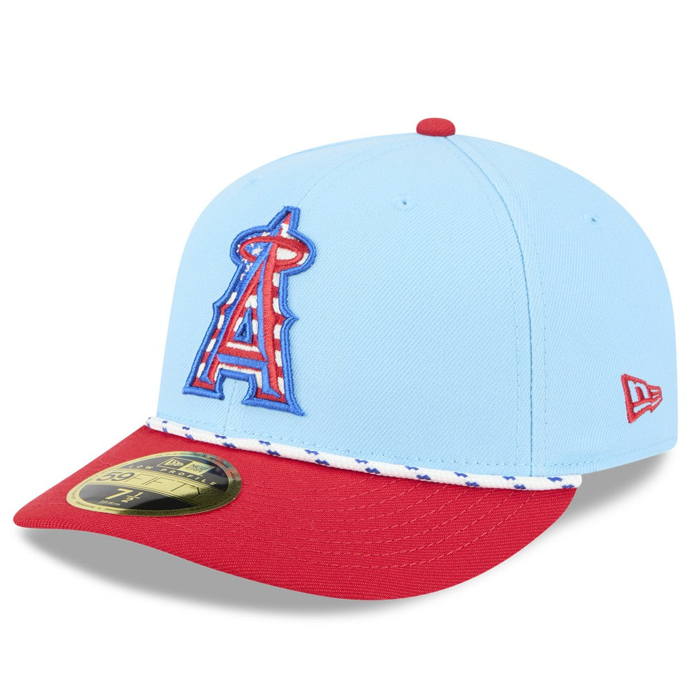 Los Angeles Angels 2025 Fourth of July Low Profile 59FIFTY Fitted Hat Light Blue/Red | New Era