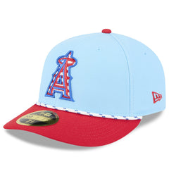 Los Angeles Angels 2025 Fourth of July Low Profile 59FIFTY Fitted Hat Light Blue/Red | New Era