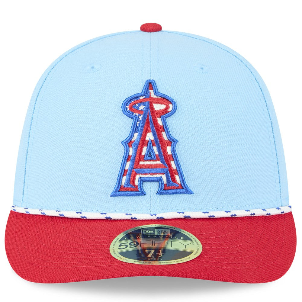 Los Angeles Angels 2025 Fourth of July Low Profile 59FIFTY Fitted Hat Light Blue/Red | New Era