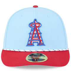 Los Angeles Angels 2025 Fourth of July Low Profile 59FIFTY Fitted Hat Light Blue/Red | New Era