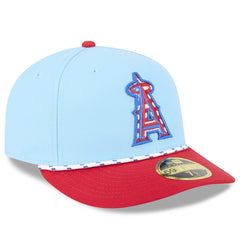 Los Angeles Angels 2025 Fourth of July Low Profile 59FIFTY Fitted Hat Light Blue/Red | New Era