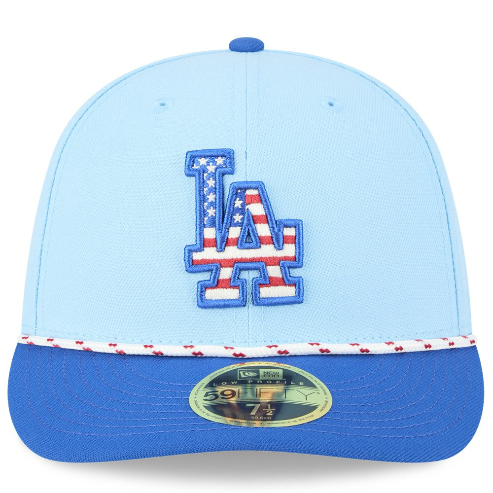 Los Angeles Dodgers 2025 Fourth of July Low Profile 59FIFTY Fitted Hat Light Blue/Royal | New Era