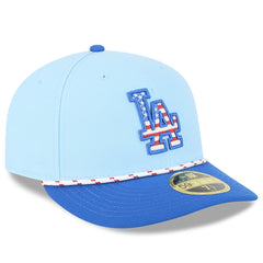 Los Angeles Dodgers 2025 Fourth of July Low Profile 59FIFTY Fitted Hat Light Blue/Royal | New Era