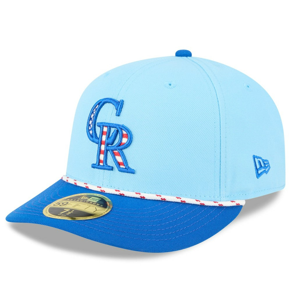 Colorado Rockies 2025 Fourth of July Low Profile 59FIFTY Fitted Hat Light Blue/Blue | New Era