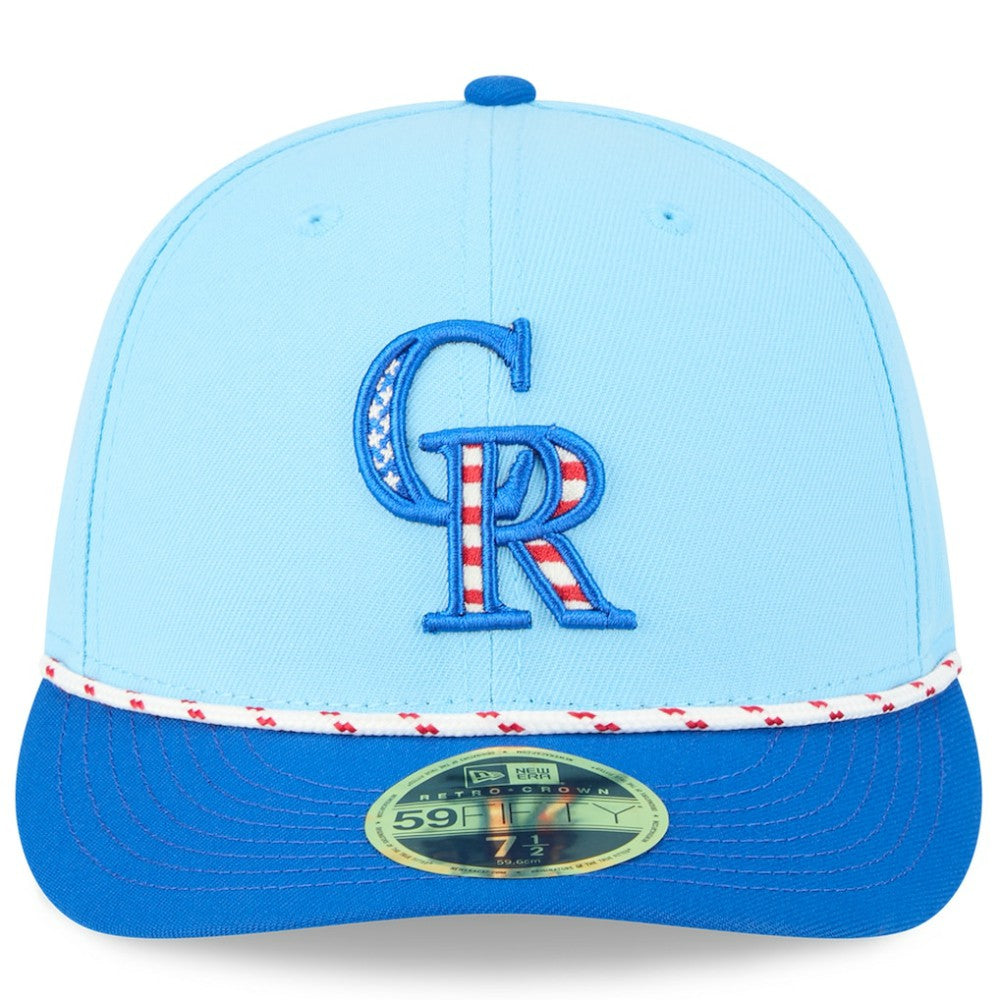 Colorado Rockies 2025 Fourth of July Low Profile 59FIFTY Fitted Hat Light Blue/Blue | New Era