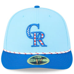 Colorado Rockies 2025 Fourth of July Low Profile 59FIFTY Fitted Hat Light Blue/Blue | New Era