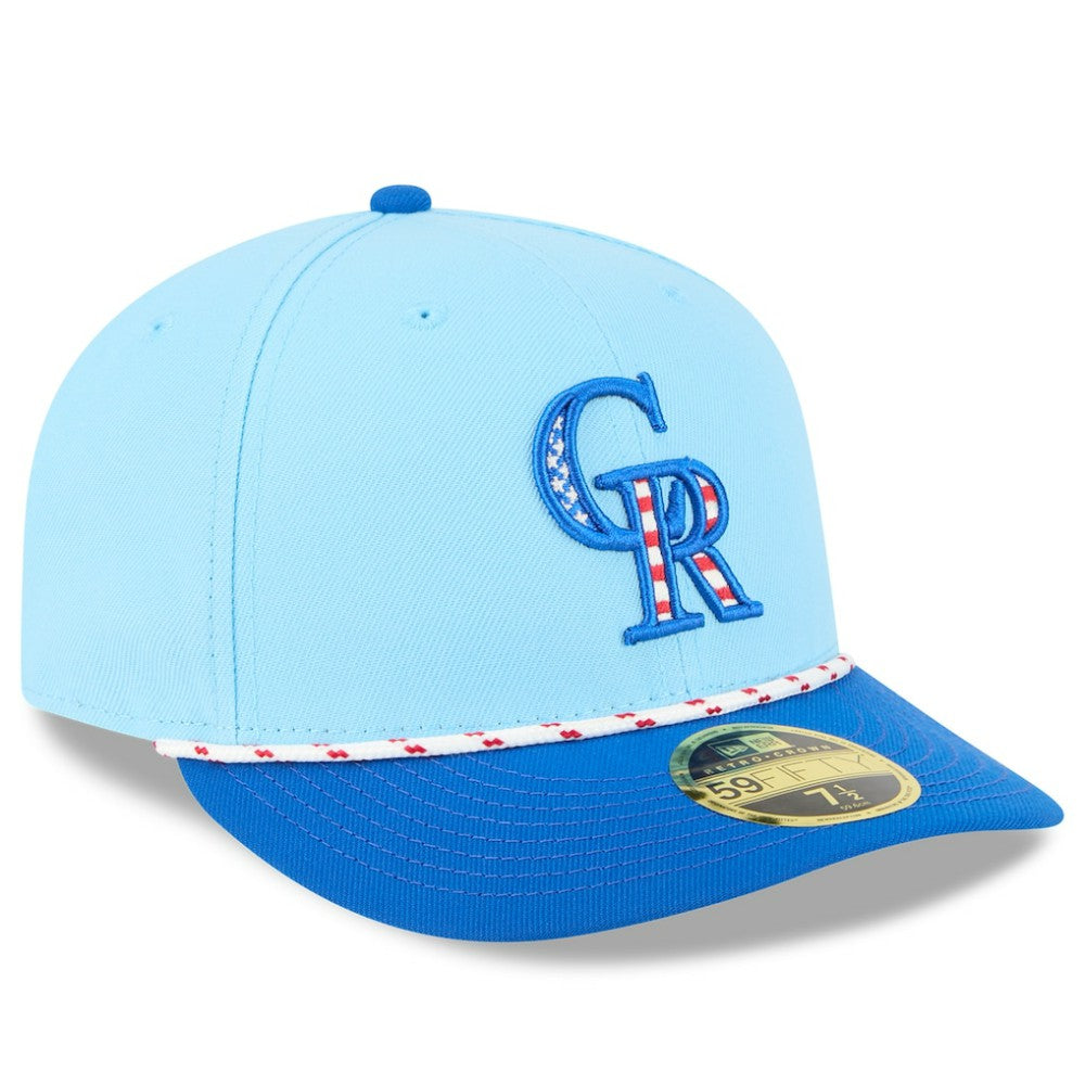 Colorado Rockies 2025 Fourth of July Low Profile 59FIFTY Fitted Hat Light Blue/Blue | New Era