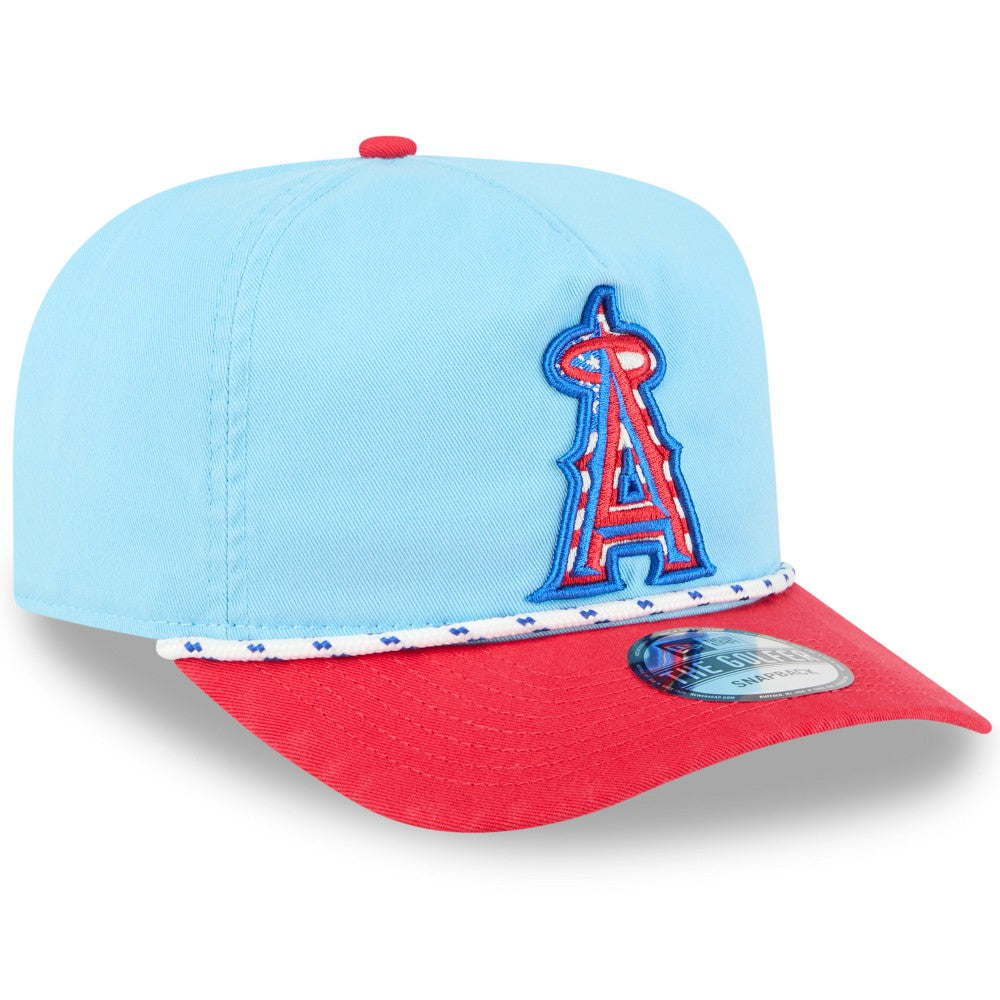 Los Angeles Angels 2025 Fourth of July Golfer Snapback Hat Light Blue/Red | New Era
