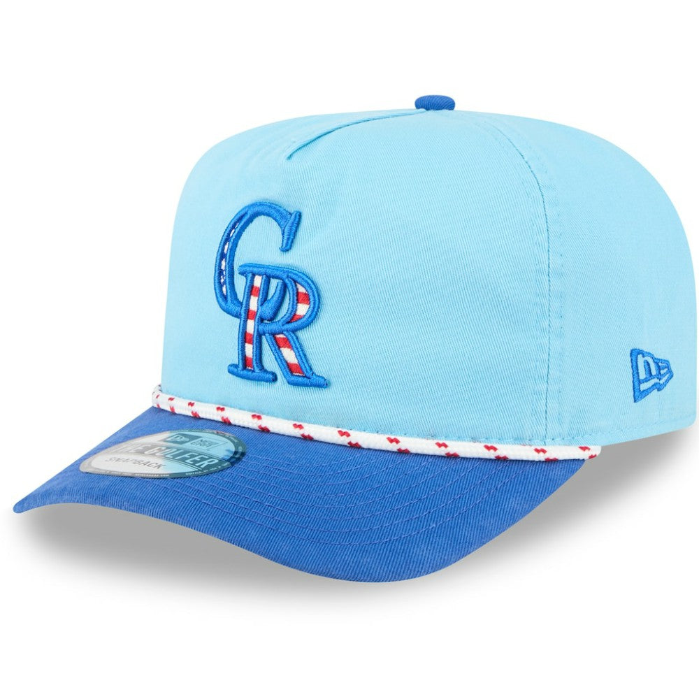 Colorado Rockies 2025 Fourth of July Golfer Snapback Hat Light Blue/Blue | New Era
