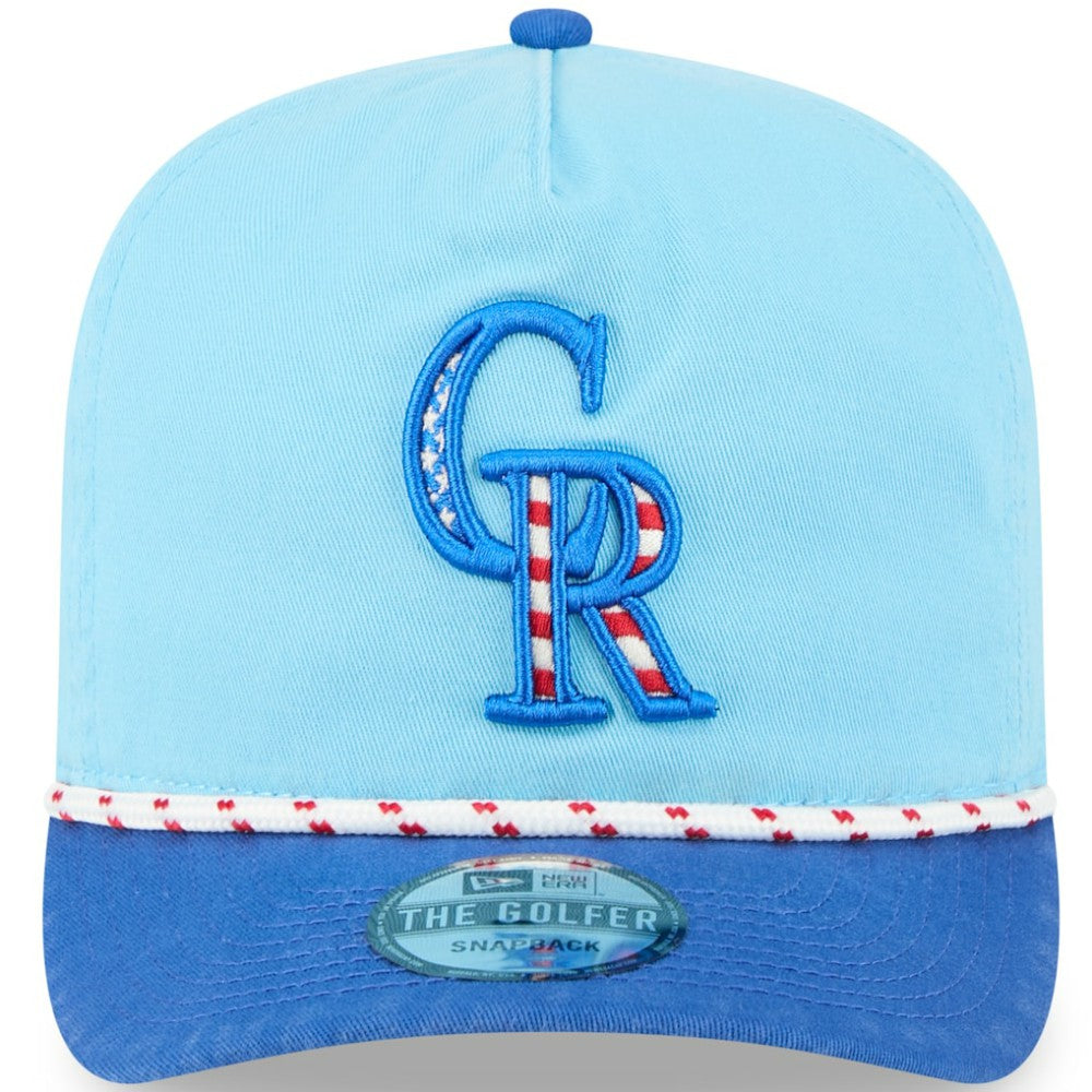 Colorado Rockies 2025 Fourth of July Golfer Snapback Hat Light Blue/Blue | New Era