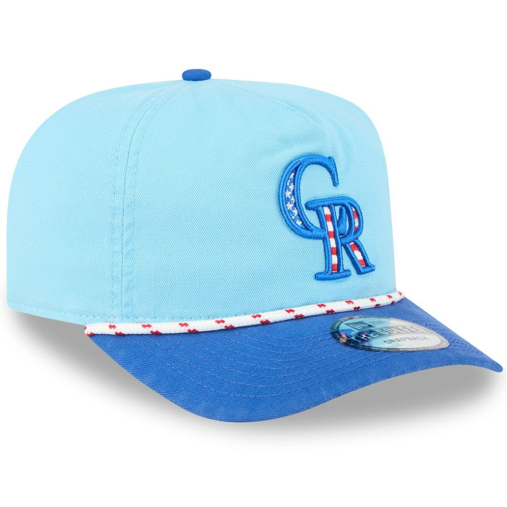 Colorado Rockies 2025 Fourth of July Golfer Snapback Hat Light Blue/Blue | New Era