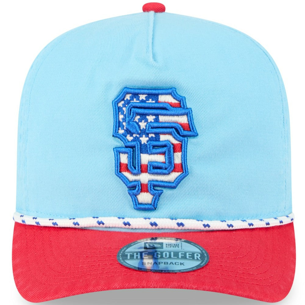 San Francisco Giants 2025 Fourth of July Golfer Snapback Hat Light Blue/Red | New Era