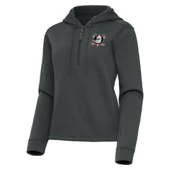Anaheim Ducks Antigua Women's Contemporary Quarter-Zip Hoodie Pewter