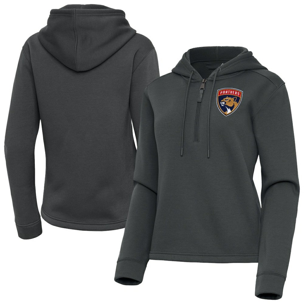Florida Panthers Antigua Women's Contemporary Quarter-Zip Hoodie Pewter