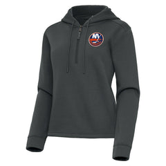 New York Islanders Antigua Women's Contemporary Quarter-Zip Hoodie Pewter
