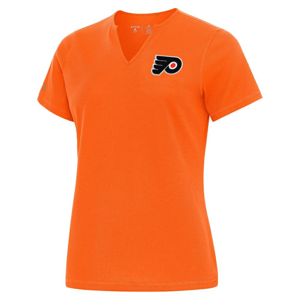 Philadelphia Flyers Antigua Traveler Rib V-Neck T-Shirt Orange