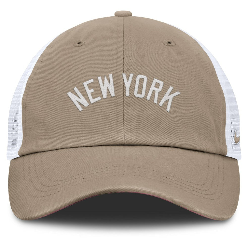 New York Yankees Unisex Mother's Day Club Trucker Adjustable Hat Khaki/White | Nike