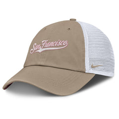 San Francisco Giants Unisex Mother's Day Club Trucker Adjustable Hat Khaki/White | Nike