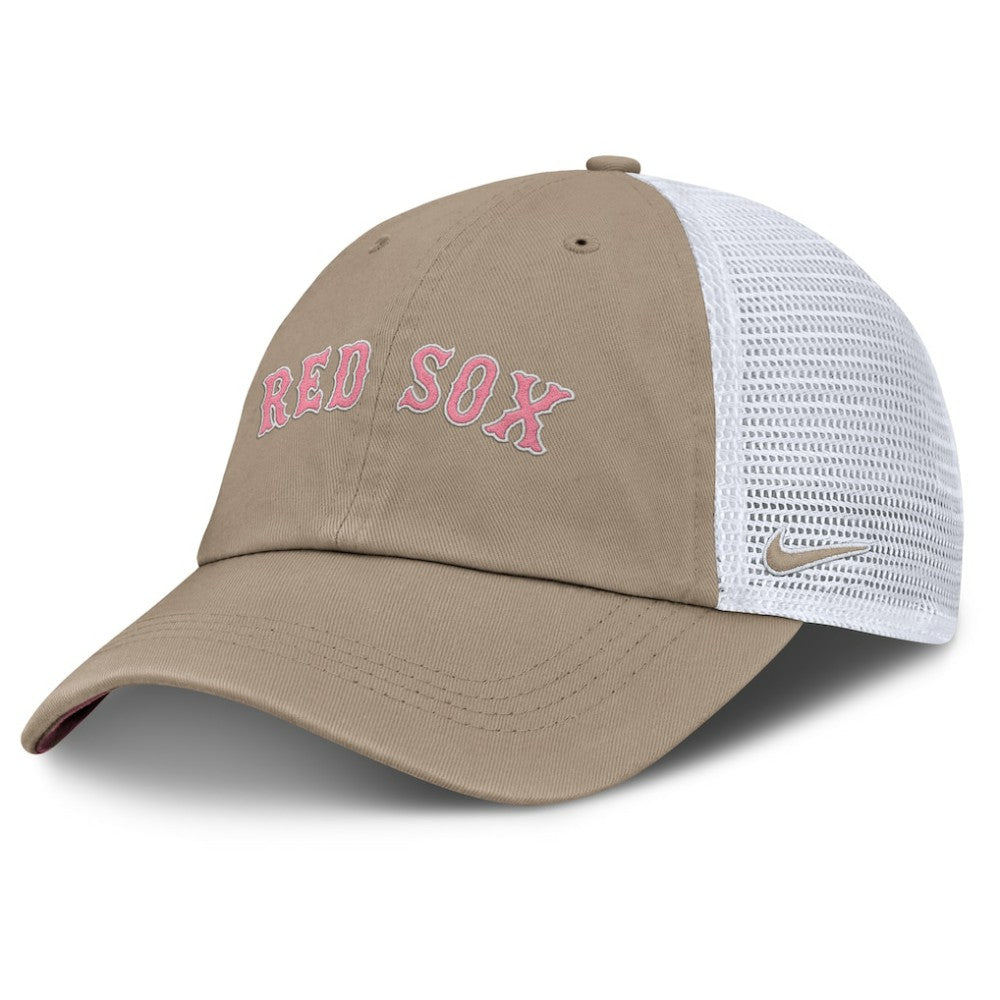 Boston Red Sox Unisex Mother's Day Club Trucker Adjustable Hat Khaki/White | Nike