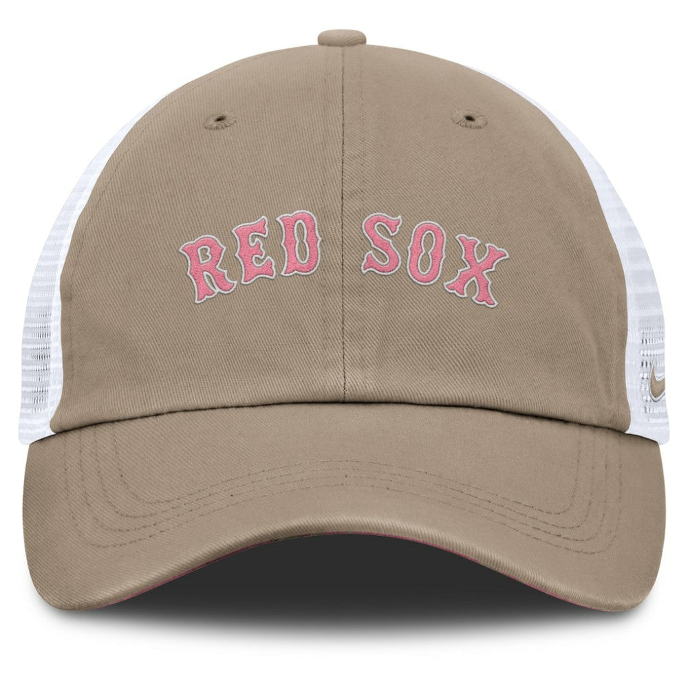 Boston Red Sox Unisex Mother's Day Club Trucker Adjustable Hat Khaki/White | Nike