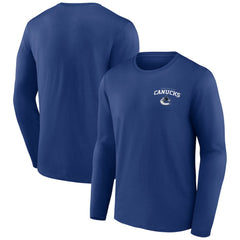 Vancouver Canucks Blue Team Lockup Long Sleeve T-Shirt