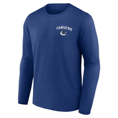Vancouver Canucks Blue Team Lockup Long Sleeve T-Shirt