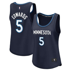 Anthony Edwards Minnesota Timberwolves Women's Fast Break Player Jersey - Icon Edition - Navy
