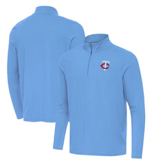 Minnesota Twins Antigua Intent Quarter-Zip Top Powder Blue