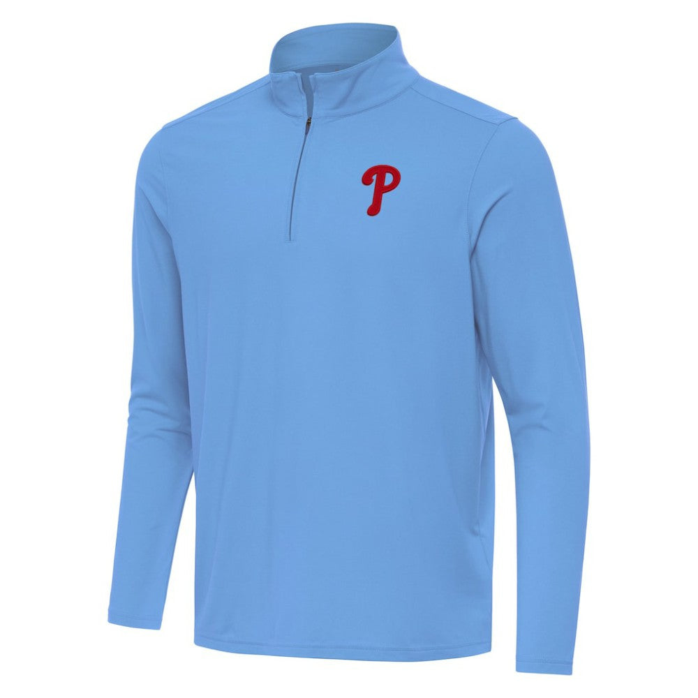 Philadelphia Phillies Antigua Intent Quarter-Zip Top Powder Blue