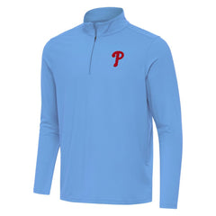 Philadelphia Phillies Antigua Intent Quarter-Zip Top Powder Blue