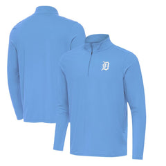 Detroit Tigers Antigua Intent Quarter-Zip Top Powder Blue
