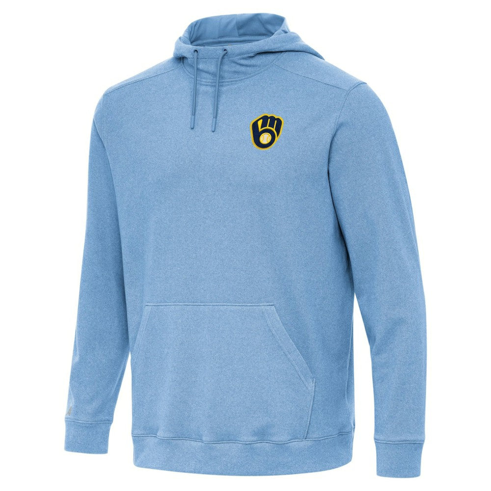 Milwaukee Brewers Antigua Cloud Pullover Hoodie Heather Powder Blue