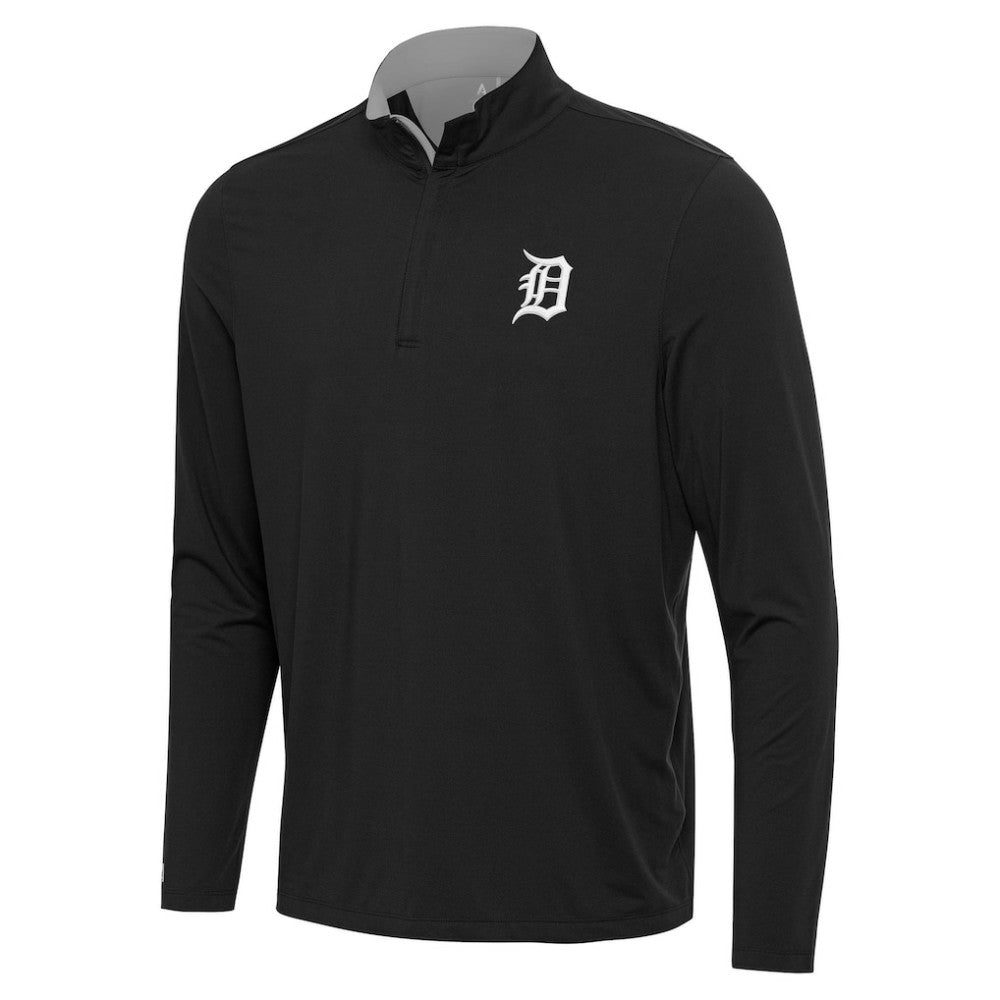 Detroit Tigers Antigua Content Quarter-Zip Top Black