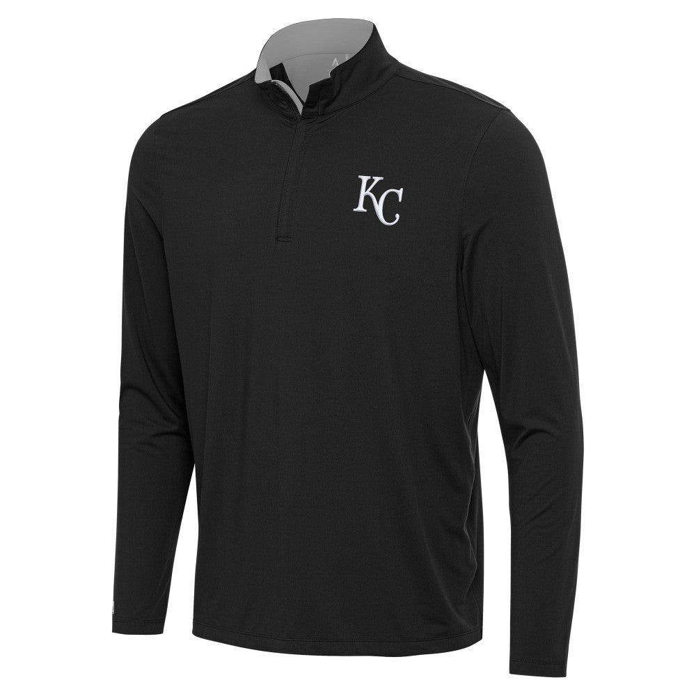 Kansas City Royals Antigua Content Quarter-Zip Top Black